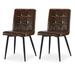 17 Stories Tamona Tufted Metal Side Chair Dining Chair Faux Leather/Upholstered/Metal in Brown | 33.7 H x 17.3 W x 22.5 D in | Wayfair