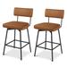 George Oliver Kemarius 27.5" Swivel Bar Stools Counter Height Upholstered/Metal in Gray | 38.9 H x 17.9 W x 17.9 D in | Wayfair