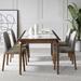 Orren Ellis Modern Rectangular Sintered Stone Dining Table Wood/Upholstered in Brown/White | 29.5 H x 35.4 W x 70.9 D in | Wayfair