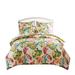 Bay Isle Home™ Alfrieda Tropical Floral Duvet Cover Set Cotton in Blue/Green/Orange | Queen Duvet Cover + 2 Standard Pillowcases | Wayfair