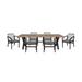 Corrigan Studio® Lurlyne Rectangular 94.5" Long Outdoor Dining Set Wood/Metal in Black | 94.5 W x 39.5 D in | Wayfair