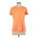 Nike Active T-Shirt: Orange Solid Activewear - Women's Size Large