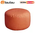 Otautautau sgabello ottomano rotondo piccolo in ecopelle Pouf Pouf poggiapiedi sacco di fagioli