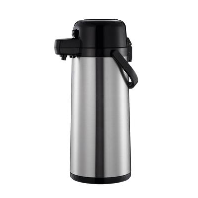 Thunder Group ASPS330 3 Liter Push Button Airpot - Stainless Steel Liner, Stainless, Silver