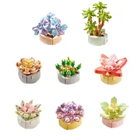 Mini Blume Baustein Haushalt Tischplatte saftige Topf dekorationen DIY kleine Partikel Puzzle