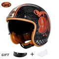 Retro 3/4 Open Face Halb Motorrad Helm CYRIL B206 Leichte Erwachsene Vintage Jet Helm für Männer