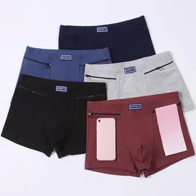 Männer Taschen Unterwäsche Anti-diebstahl Briefs Boxer Höschen Nahtlose Elastische Männer Höschen Image