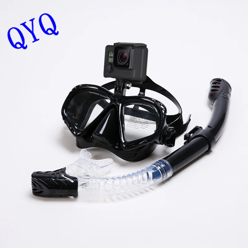 Modische Schnorchelmaske, Schnorchelset, Tauchmaske, Schwimmbrille, Schnorchel, geeignet für GoPro Unterwassersportkamera Image