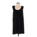 Banana Republic Casual Dress - Shift Scoop Neck Sleeveless: Black Print Dresses - Women's Size 2 Petite