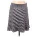 Ann Taylor LOFT Casual A-Line Skirt Knee Length: Gray Stripes Bottoms - Women's Size 8