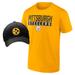 Men's Fanatics Branded Gold/Black Pittsburgh Steelers T-Shirt & Adjustable Hat Combo Pack