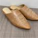 Anthropologie Shoes | Anthropologie Western Pointed Toe Honey Leather Slides Size 38 | Color: Brown/Tan | Size: 7.5