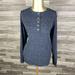 Levi's Tops | Levi's Henley Button Front Long Sleeve Blue Knitted Casual Top Women's Size Xl | Color: Blue | Size: Xl