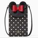 Kate Spade Bags | Kate Spade Disney Minnie Mouse North South Flap Phone Crossbody Polka Dot | Color: Black/White | Size: 7.3'' H X 4.25'' X 1.7'' D