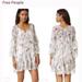Free People Dresses | Free People Bohemian Vibe Floral Print Wide Flowy Sleeves Midi Dress Size Xs. | Color: Cream/Green | Size: Xs