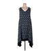 NANETTE Nanette Lepore Casual Dress - A-Line V Neck Sleeveless: Blue Print Dresses - Women's Size 14