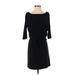 White House Black Market Casual Dress - Wrap: Black Solid Dresses - Women's Size X-Small