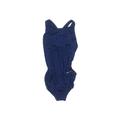 Dolfin One Piece Swimsuit: Blue Solid Swimwear - Women's Size 2X-Small