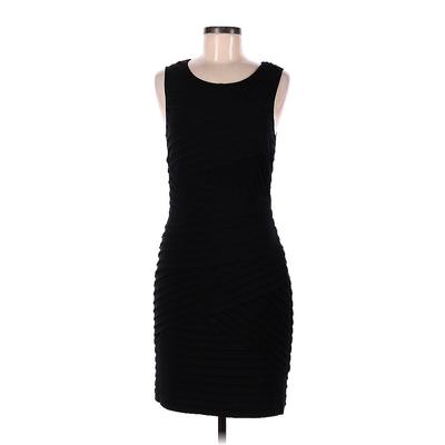 Calvin Klein Cocktail Dress - Sheath Boatneck Sleeveless: Black Solid Dresses - Women's Size 8