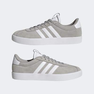 Sneaker ADIDAS SPORTSWEAR "VL COURT 3.0", Gr. 37, grau (grau two, cloud weiß, silber metallic), Leder, Synthetik, sportl