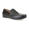 Mokassin GEOX "U SIRON A", Herren, Gr. 42, schwarz, Leder, elegant, Schuhe Mokassin Slipper, Loafer, Business Schuh, Autofahrer Schuhe mit Ziernaht