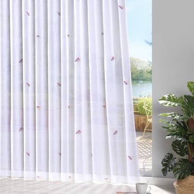 Gardine WECKBRODT "Lissi" Gr. 8, lila (weiß, brombeere), B:625cm H:245cm, Polyester, Gardinen, Voile, bedruckt, Allover, Motiv, halbtransparent, Bleiband, Store Image