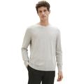 V-Ausschnitt-Pullover TOM TAILOR Gr. S, grau (alfalfa melange) Herren Pullover V-Ausschnitt-Pullover