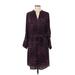 Apt. 9 Casual Dress V Neck 3/4 sleeves: Purple Dresses - Women's Size Medium