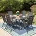 Lark Manor™ Alyah Rectangular 6 - Person 60" Long Outdoor Dining Set Metal in Black | 60 W in | Wayfair 3F6D23E2103041BF9B1B0EC72FF2357F