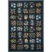 Black/Blue 112 x 79 x 0.13 in Indoor/Outdoor Area Rug - Rifle Paper Co. x Loloi Perennial Black/Navy Indoor/Outdoor Area Rug | Wayfair