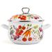 STP-Goods Italian Garden Enamel Casserole Cooking Pot w/ Lid Aluminum/Enameled Cast Iron/Cast Iron in Gray/Green/Orange | 11 W in | Wayfair 231526