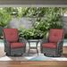 Red Barrel Studio® Carolina Ourdoor Wicker Swivel Rocker Seating Group w/ Cushions redMetal/Rust - Resistant Metal | Outdoor Furniture | Wayfair