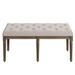 Ophelia & Co. 48" Upholstered Vanity Stool Piano Bench Makeup Stool w/ Rustic Wood in Brown/Gray | 18.5 H x 48.03 W x 16.93 D in | Wayfair