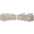 Activate 3 Piece Upholstered Fabric Set - East End Imports EEI-4046-BEI-SET