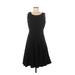 Calvin Klein Casual Dress - A-Line Scoop Neck Sleeveless: Black Print Dresses - Women's Size 8