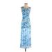 Vivienne Tam Casual Dress: Blue Acid Wash Print Dresses - Women's Size X-Small