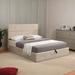 Underneath Storage Metal Upholstered Full Size Platform Bed with Headboard