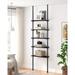 5 Tiers Narrow Bookshelf, Tall Adjustable Ladder Book Shelf,Black