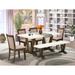 East West Furniture Dinette Set- a Dining Table and Dark Khaki Linen Fabric Parson Chairs, Distressed Jacobean(Pieces Options)