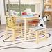 5 Piece Kiddy Dining Table Sets w/Kids Table & Cartoon Animals Chairs