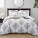 3 Piece Modern Bedding Medallion Damask Duvet Cover Set