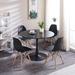 Modern Living Room 5-Piece Plastic Dining Table Sets with Round Table and Solid Back Dining Chairs Coffee Sets