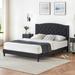 Tufted Velvet Upholstered Low Profile Standard Bed Platform Bed Frame