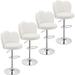 VECELO Swivel Adjustable Barstools, White/Black Bar Stools(Set of 4)