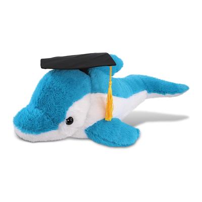 DolliBu Dolphin Graduation Plush Toy with Cap with Tassel Outfit - 18 inches