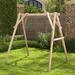 Gymax Wooden Swing Frame 67'' Solid Wood Heavy Duty A-Frame Stand with