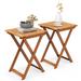 Costway 2 PCS 20 Inch Patio Folding Table Outdoor Hardwood Bistro - See Details