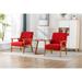 Accent Chairs Set of 2 with Side Table, Wood and Fabric Armchairs Side Chair, Lounge Reading Chair for Living Room