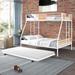 Anti-Noise Design Metal Twin over Full Bunk Bed with Trundle, White