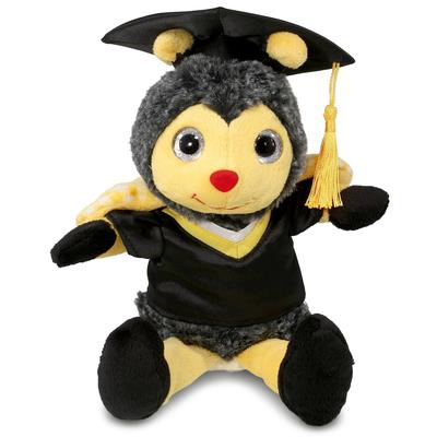 DolliBu Sitting Honeybee Graduation Plush with Gown and Cap w/ Tassel - 7 inches